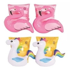 BRACITOS INFLABLES DISEÑO UNICORNIO O FLAMENCO (ROSA,BLANCO)