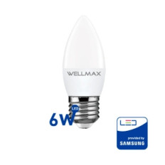 LAMPARA LED VELA 6 W E27 FRIA WELLMAX