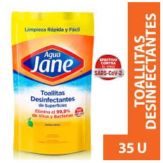 AGUA JANE TOALLAS DESIFECTANTES LIMON X 35 U