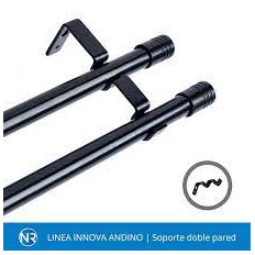 KIT ANDINO DOBLE COLOR NEGRO 2 METROS 21 MM 2 SOPORTES