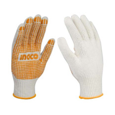 GUANTE ALGODON PVC EN PALMA Y PULGAR INGCO