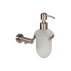 DISPENSADOR DE JABON VIDRIO SOPORTE METAL SATIN