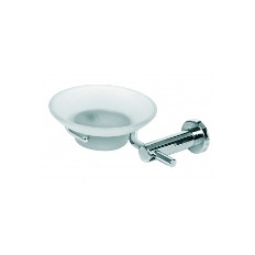 JABONERA DE VIDRIO C/SOPORTE METALICO CROMADO
