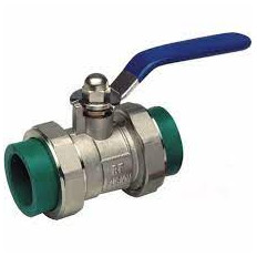 LLAVE ESFERICA MANIJA CON DOBLE UNION TERMOFUSION 32 MM