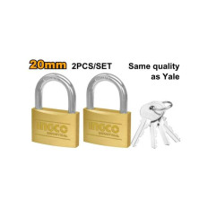 SET X 2 CANDADO BRONCE LLAVES IGUALES 20MM INGCO