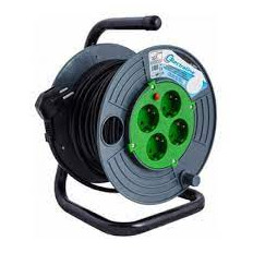 ALARGUE ENROLLADOR PROFESIONAL 4 SCHUKO 2P+T 250 V 15 METROS