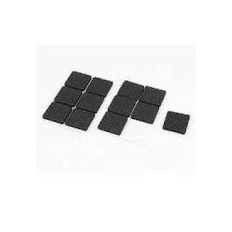 PROTECTOR MUEBLES FIELTRO 22x22mm NEGRO CUADRADO 12 PZS