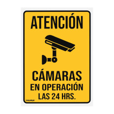 LETRERO SEÑALIZ CAMARAS EN OPERACIONES 25X34CM