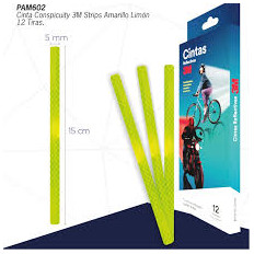 CINTA 12 TIRAS REFLECTIVAS AMARILLA 7x145mm «3M» x 12 TIRAS