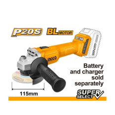 AMOLADORA A BATERIA 20V  BRUSHLESS S/BATERIA INGCO