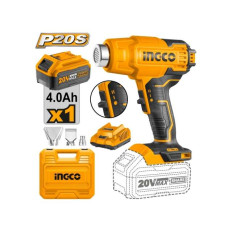PISTOLA DE CALOR 20 V P20S 550ºC + BATERIA 4 Ah+ CARGADOR INGCO