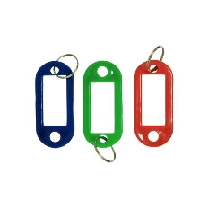 LLAVERO PLASTICO 6 PZ CON ETIQUETA