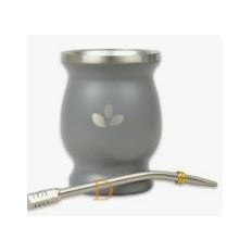 MATE Y BOMBILLA GRIS