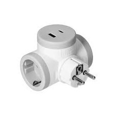 FICHA DERIVADA SCHUKO 2 SCHUKO + USB + AC CONTACTUM