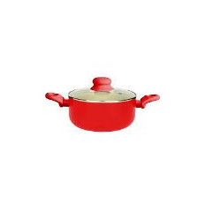 CACEROLA INDUCCION 26CM C/REVES CERAMICO ROJO