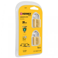 CANDADO 20 MM BRONCE (BLISTER 2 UNIDADES) HERMEX