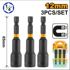 SET X3 DADOS IMANTADOS 12MM INGCO