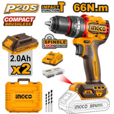 TALADRO ATORNILLADOR C/PERCUTOR A BATERIA COMPACT BRUSHLESS