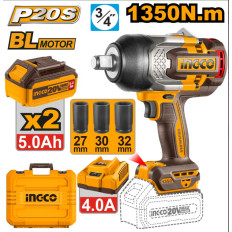 LLAVE DE IMPACTO A BATERIA 20V 3/4" CARGADOR Y VALIJA