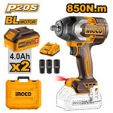 LLAVE DE IMPACTO 850NM 20V P20S C/2 BATERIAS CARG INGCO