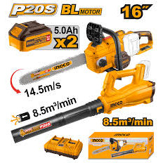 COMBO MOTOSIERRA A BAT 20V 16" + SOPLADOR A BAT INGCO