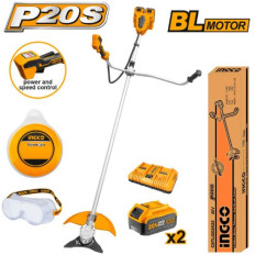 DESMALEZADORA A BATERÍA 20V CON 2 BATERÍAS + CARGADOR 4AH INGCO