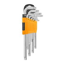 JUEGO LLAVES TORX S2 EXTRA LARGO 9 PZS T10-50 INGCO
