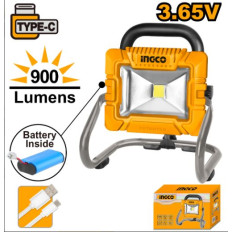 FOCO A BATERIA 37V RECARGABLE C/CABLE CARGADOR TIPO C 500-900 LUMENS