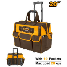 BOLSO HERRAMIENTAS ROLLING RIGIDA 20" 19 BOLSILLOS 20KG INGCO