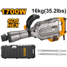 MARTILLO DEMOLEDOR 1700W 50J 16KG SDS HEX C/VALIJA INGCO