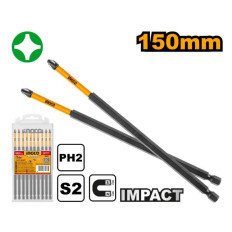 PUNTA DESTORNILLADOR ALTO IMPACTO PH2 150 MM LARGAS INGCO
