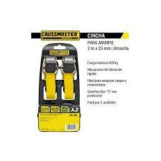 CINCHA PARA AMARRE 2 METROS X  25MM 408 KG 2 PZ CROSSMASTER