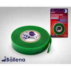 CINTA DOBLE FAZ 12 MM X 1.5 M EUROCEL