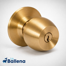 CERRADURA DE POMO COPA DORADO MATE S/LLAVE "BEST VALUE"