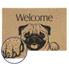 FELPUDO VINIL PET DOG WELCOME PUG 60 X40CM