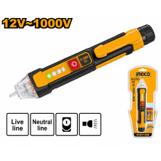 DETECTOR DE VOLTAJE AC 12V-1000V + PILAS INGCO