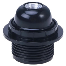 PORTALAMPARA E27 C/PORTAPANTALLA NEGRO
