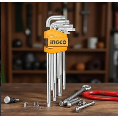 JUEGO LLAVES TORX S2 EXTRA LARGO 9 PZS T10-50 INGCO