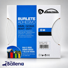BURLETE BLANCO 6 MT X 15 MM X 6 MM PRACTICO