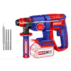 ROTOPERCUTOR A BATERIA 20V  EMTOP CON 2 BATERIAS 4.0 AH