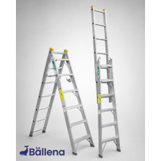 ESCALERA ALUMINIO CONVERTIBLE 17 ESCALONES 5.18 METROS