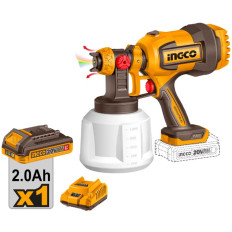 PISTOLA DE PINTAR 20V C/BAT 2.0AH + CARG + ACCS INGCO