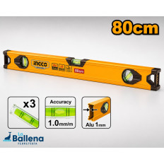 NIVEL ALUMINIO 50 CM INGCO INDUSTRIAL CON RANURA EN V
