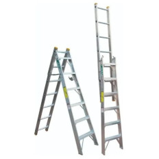 ESCALERA ALUMINIO CONVERTIBLE 17 ESCALONES 5.18 METROS