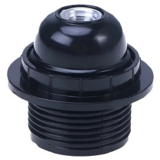 PORTALAMPARA E27 C/PORTAPANTALLA NEGRO