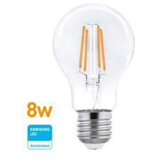 LAMPARA LED FILAMENTO 8W E27 BCO. CALIDO WELLMAX