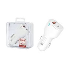CARGADOR AUTO USB A  USB C (SIN CABLE)