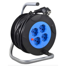 ALARGUE CARRETE BLINDADO (4) SCHUKO 15 METROS 10A VOLTA