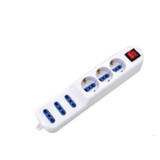 ALARGUE MULT.10A (4) 3 EN LINEA 3 METROS 10A  BLANCO VOLTA